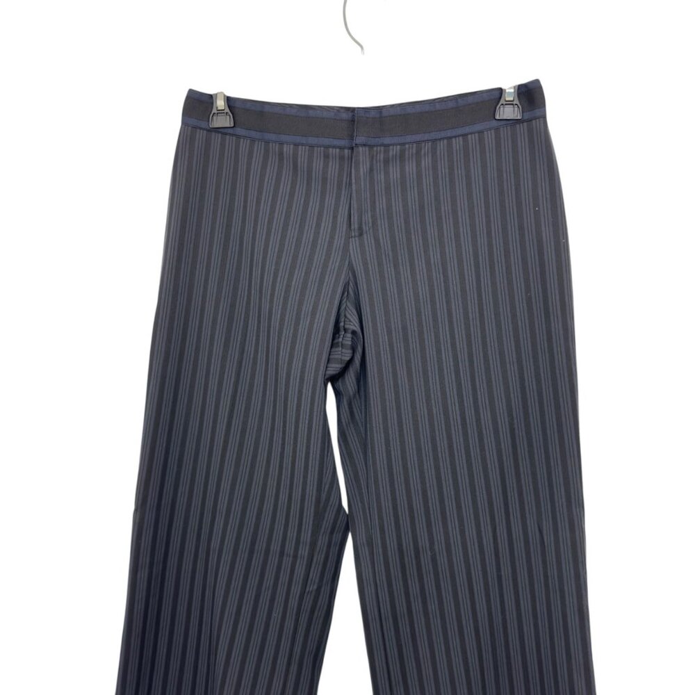VINTAGE Nine West Cyndi Womens Black/Navy Striped Wide Legs Dress Pants SZ 6 - Picture 2 of 16